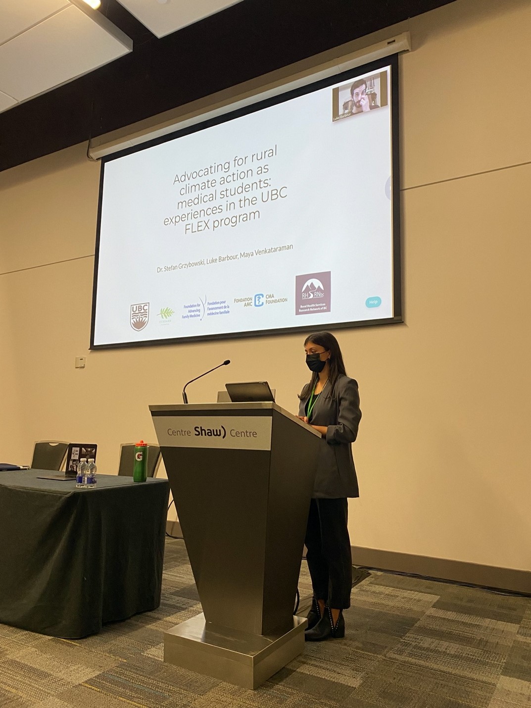 Image of a presentation by a project member at the 2022 Rural and Remote Society of Rural Physicians of Canada Conference April 21st to 23rd.  